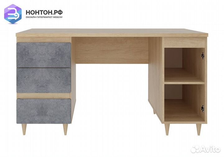 Стол письменный Киото дуб небраска / бетон темный