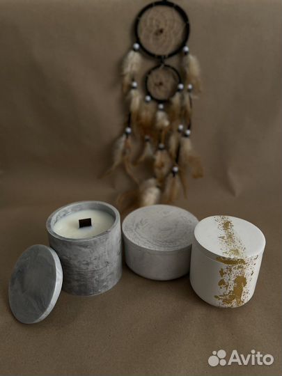 Свечи, гипс, подарок на новый год