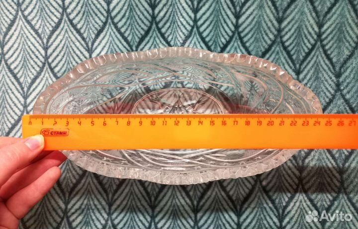 Хрустальная ладья СССР ваза блюдо конфетница