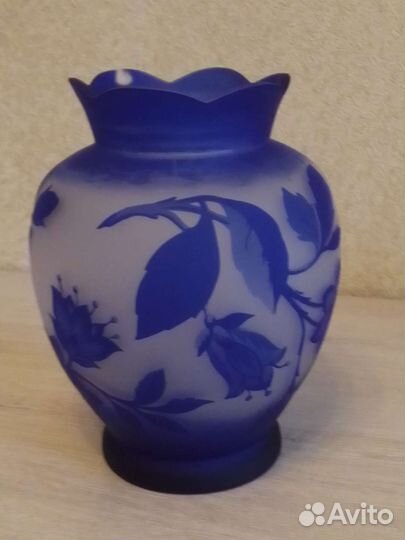 Ваза синее стекло СССР