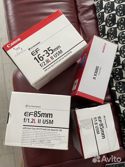 Коробки от объективов и вспышки - оригинал