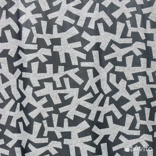 Шторы серые с узорами с тюлью, 300х260 (комплект)