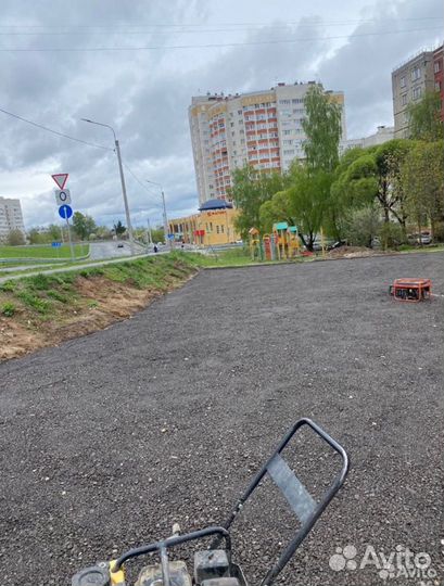 Укладка асфальтовой крошки