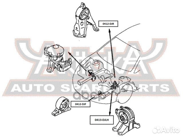 Подушка двигателя зад прав/лев mitsubishi