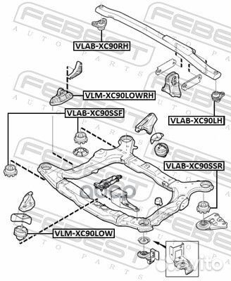 Сайлентблок поперечной тяги кузова R volvo XC 9