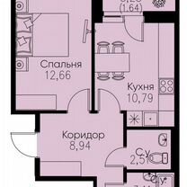 1-к. квартира, 39,7 м², 1/12 эт.