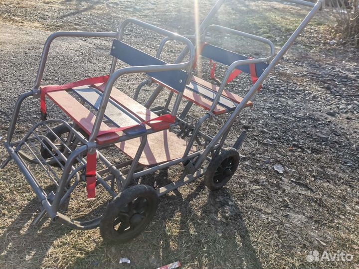 Санки для 2 деток с колесами