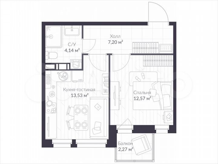 2-к. квартира, 38,1 м², 9/10 эт.