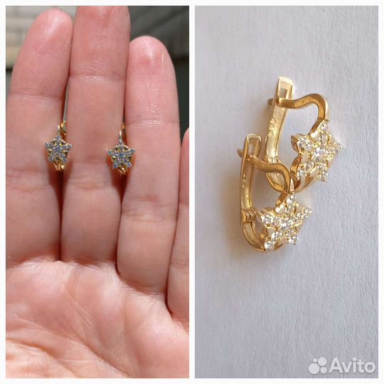 Золотые серьги детские