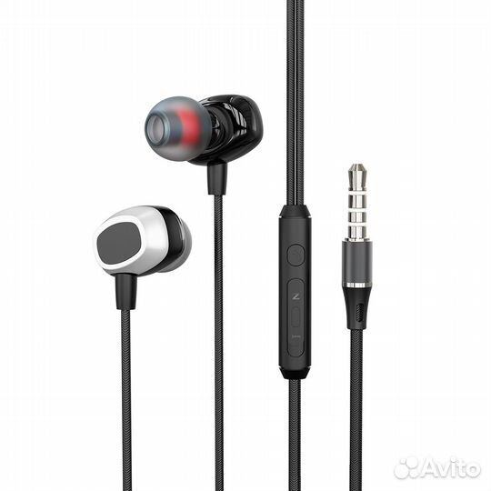 Наушники с микрофоном Fumiko EP04 черные (Новые)