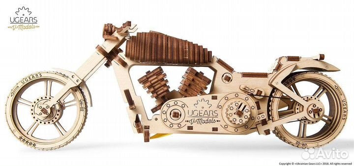 Ugears байк - деревянный конструктор