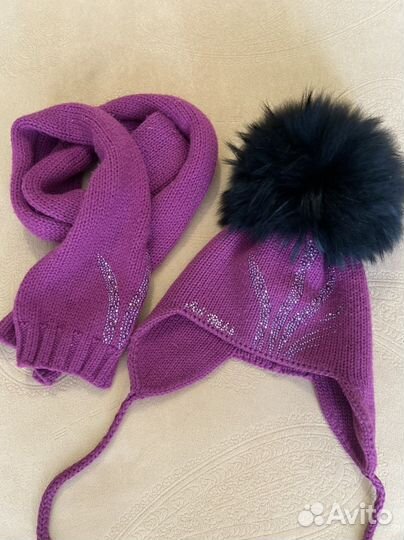 Итальянская детская шапочка с шарфом