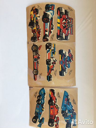 Переводилки наклейки гоночные машинки СССР