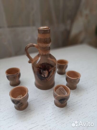 Графин и стопки Гжель. Новый