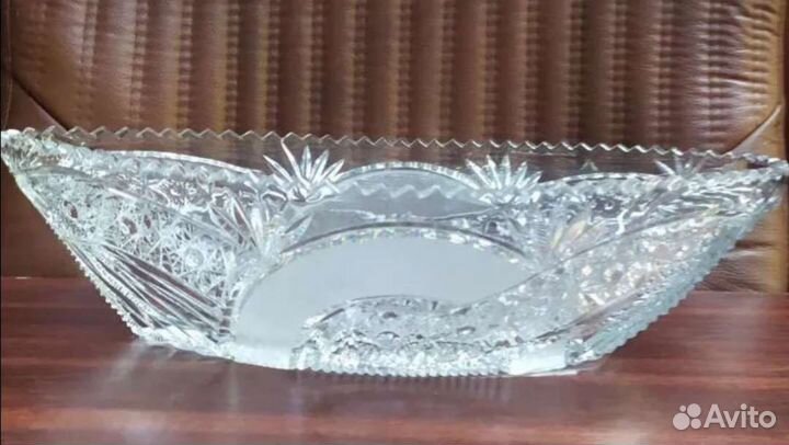 Хрустальная ваза для фруктов СССР