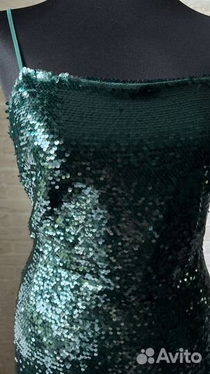 Летнее платье мини с пайетками открытая спина zara