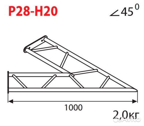Imlight P28-H20 - Стыковочный угол 45 градусов, г