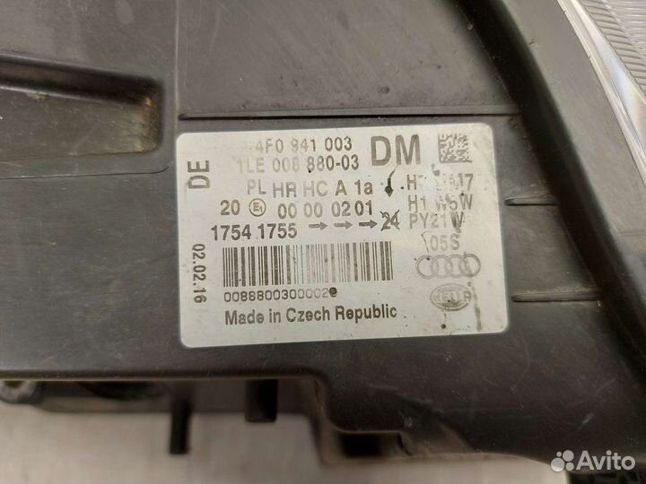 Фара левая Audi A6(C6) 2004-2008 Галоген