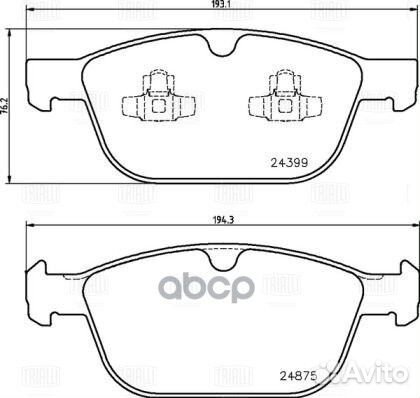 Деталь Колодки торм. для а/м Volvo XC60 (08) д