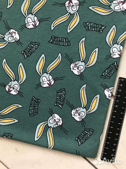 Трикотажная ткань с детским принтом