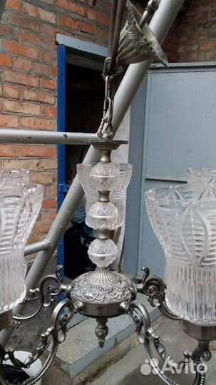 Люстра хрустальная с напылением серебра