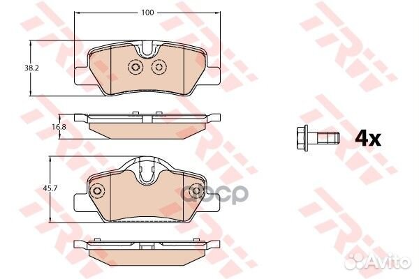 Колодки тормозные дисковые зад GDB2088 TRW