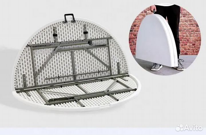 Стол туристический пластиковый складной круглый