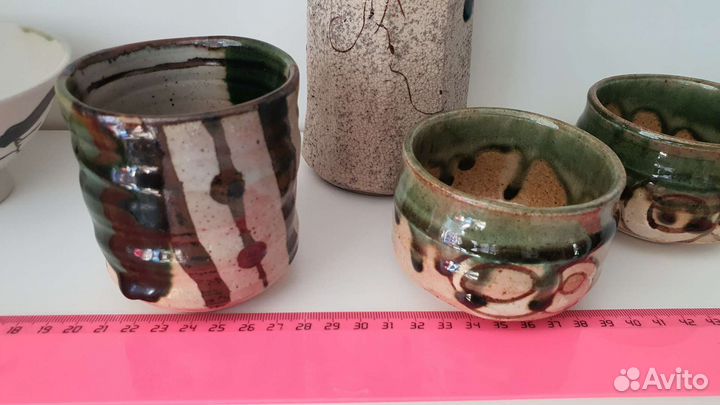 Чашки японские винтажные коллекционные, Орибэ