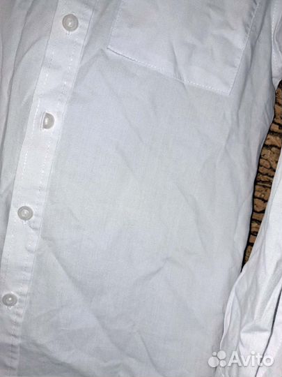 Новая детская рубашка белого цвета, 122р