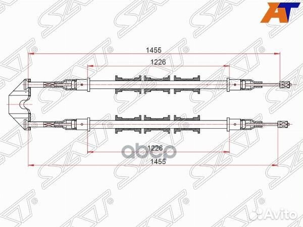 Трос ручного тормоза opel vectra B 95-02 ST-52