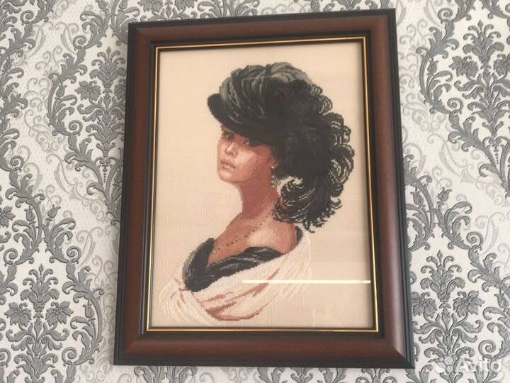 Картина вышитая крестиком ручная работа