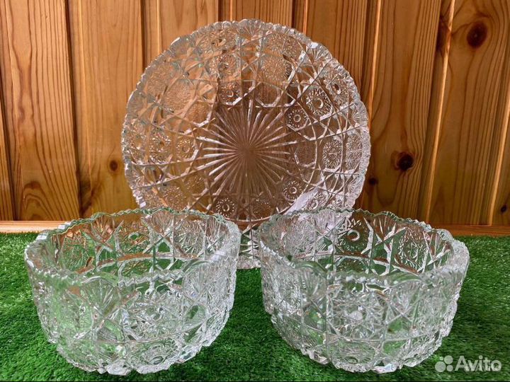 Хрусталь Чехия СССР Салатник Ваза