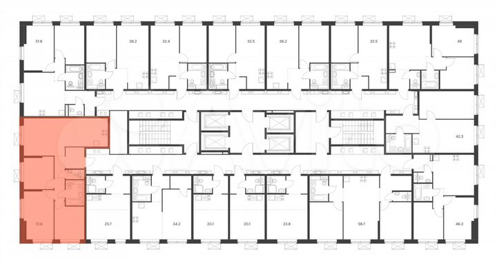 3-к. квартира, 72,6 м², 32/33 эт.