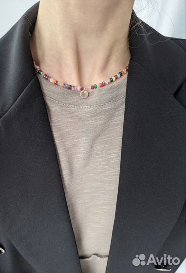 Колье чокер из натуральных камней