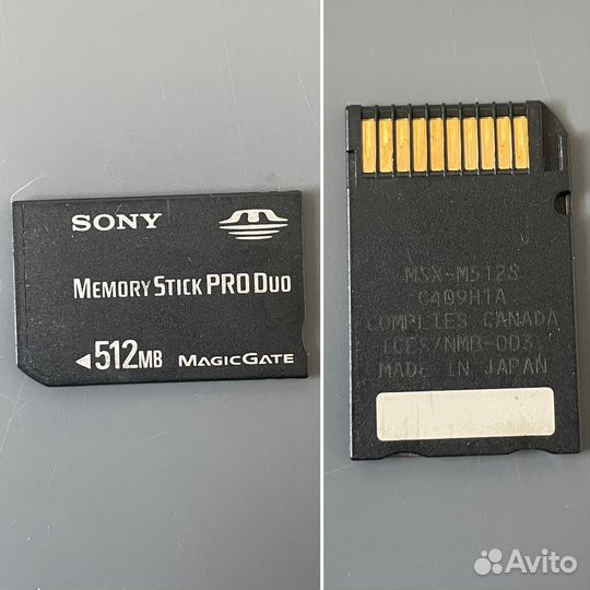 Карты памяти Sony Memory stick pro duo и адаптер