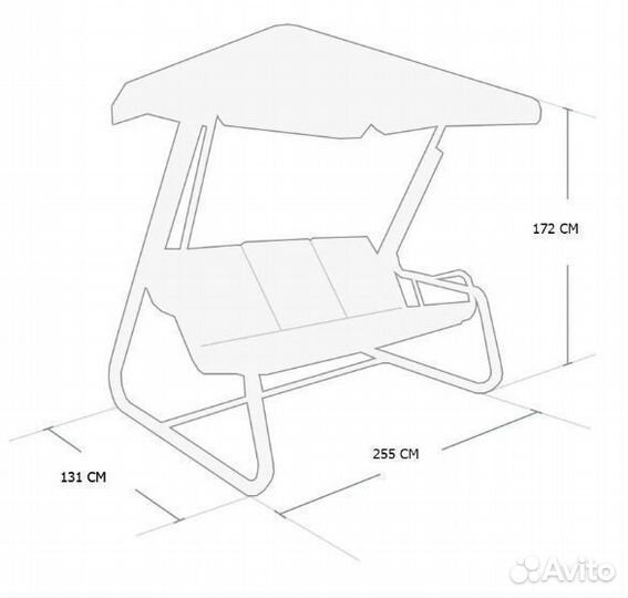 Садовые качели четырехместные 