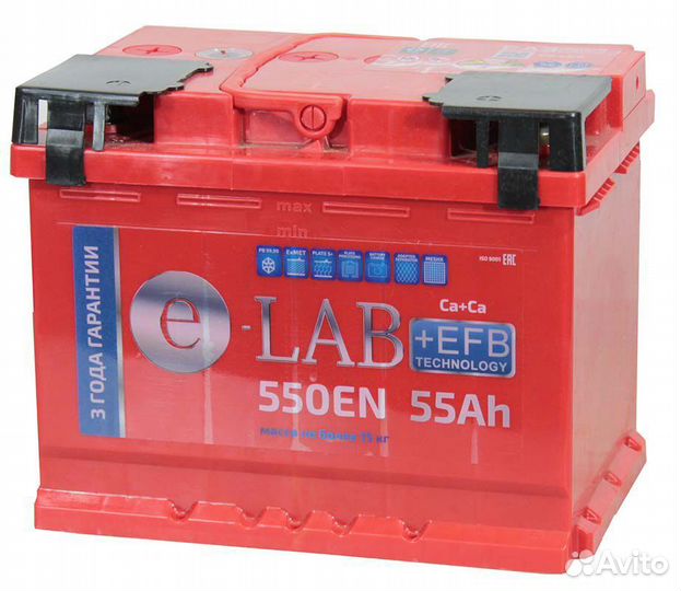 Автомобильный аккумулятор e-lab efb 55 0/1