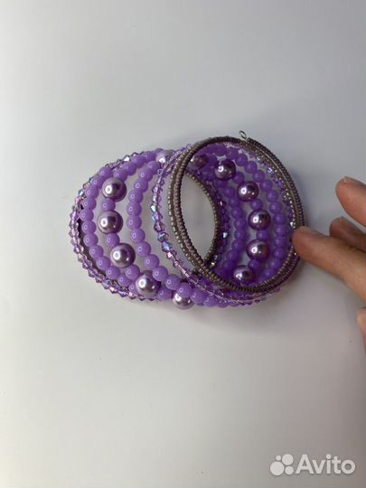Фиолетовый браслет на среднюю руку 16-18 см