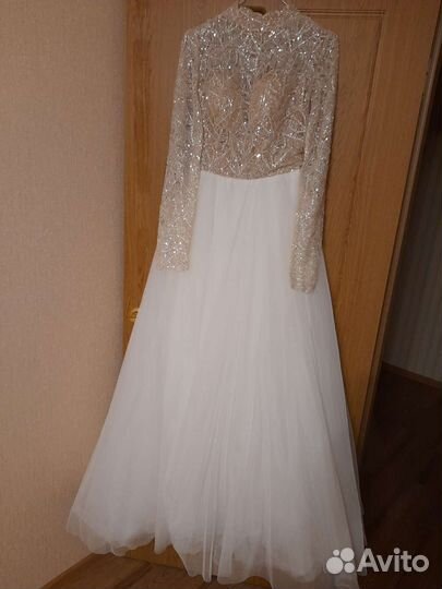 Свадебное платье 44 46 размер б/у -1 раз