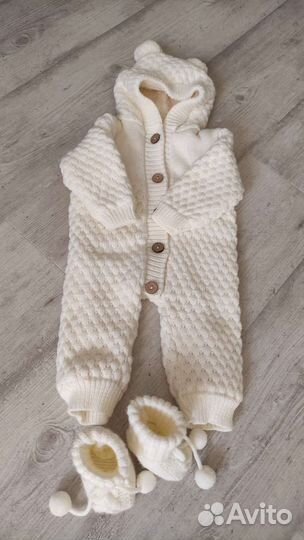 Комплект на выписку роддом плед и комбинезон