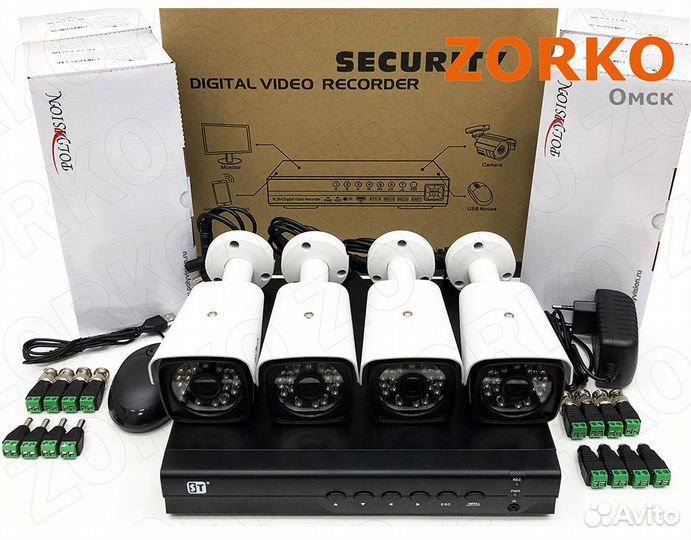 Видеонаблюдение - комплект на 4 AHD в Омске