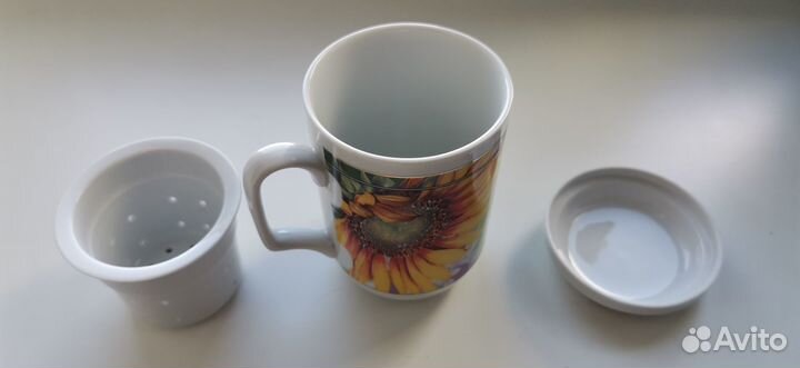 Кружка керамическая заварочная с фильтром