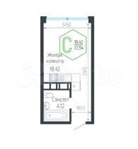 Квартира-студия, 22,5 м², 20/24 эт.