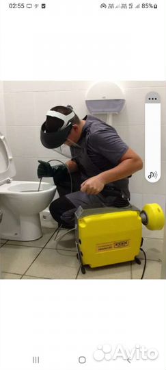 Прочистка канализации сантехник. устранение засора