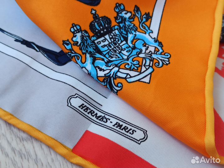 Платок шелковый Hermes ручная подгибка