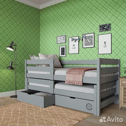 Кроватка детская из натурального дерева с доп. мес