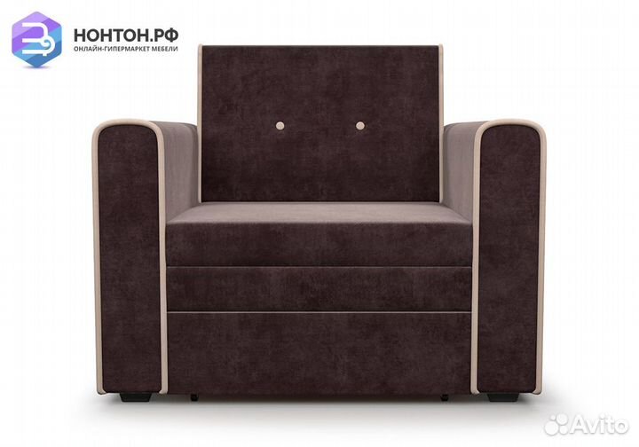 Кресло выкатное Санта микровельвет коричневый