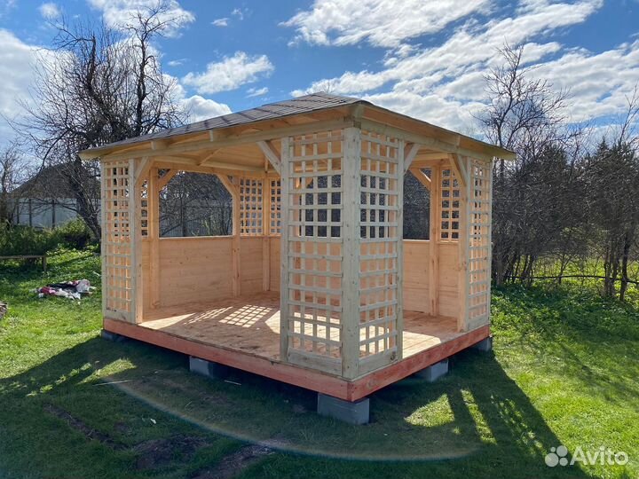 Беседка из бруса. Доставка