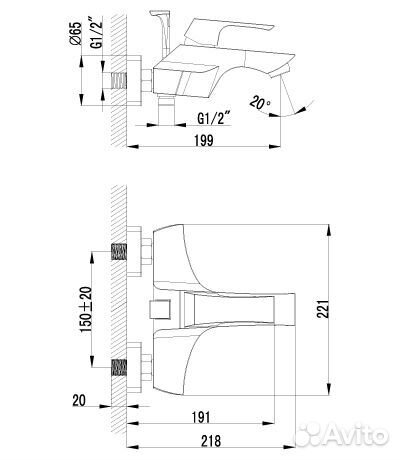 Смеситель Lemark Unit LM4502C для ванны с душем