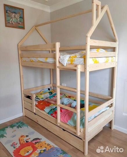 Двухъярусная кровать домик 160х80